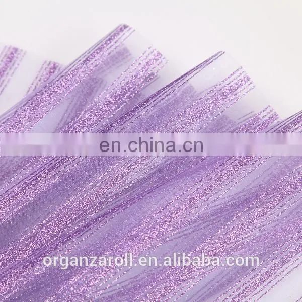 purple crystal organza rolls for flower wrapping
