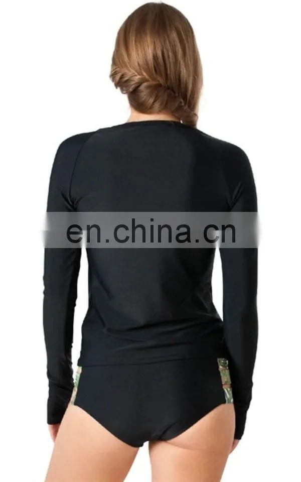 Wholesale custom printed compression women spandex lycra rash guard