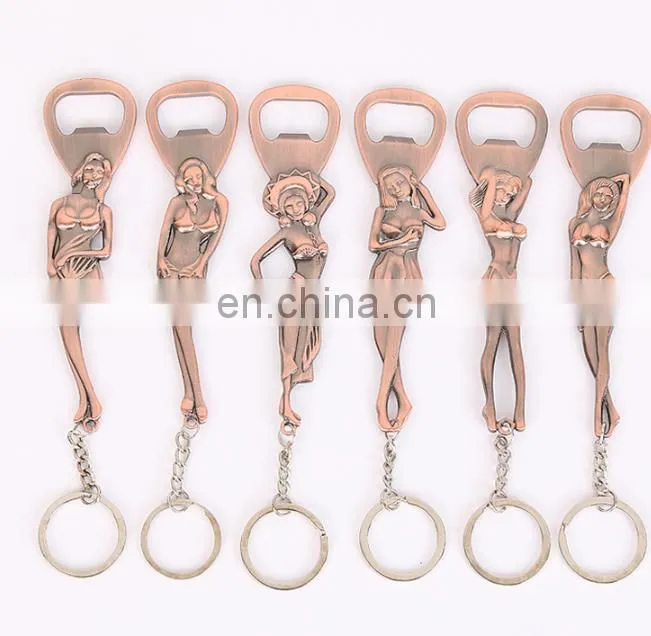 Hot Sale Meytal Antique Style Sexy Russian Lady Wine keychain Bottle Opener