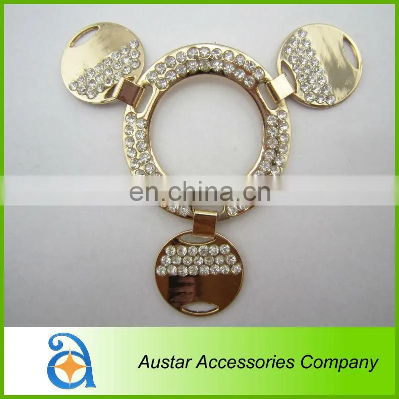 Metal Gold Plated Rhinestone Shoe Decorative buckle for ladies high heel