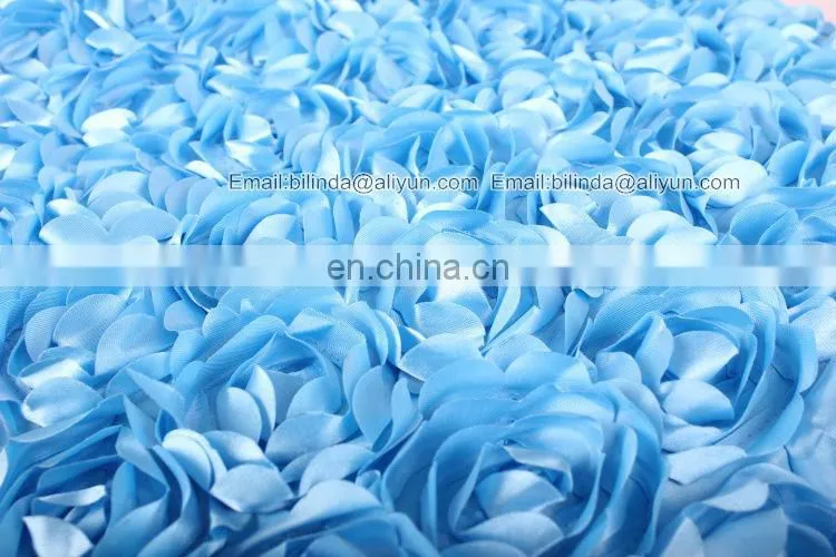 luxurious Wedding/Restaurant rosette Table Cloth with satin cloth