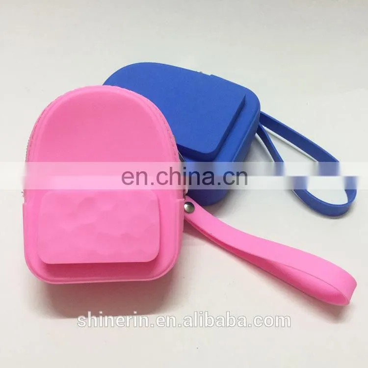 Women'Promotion Gift Silicone Coin Bag Young Ladies Wallet Creative small backpack coin purse