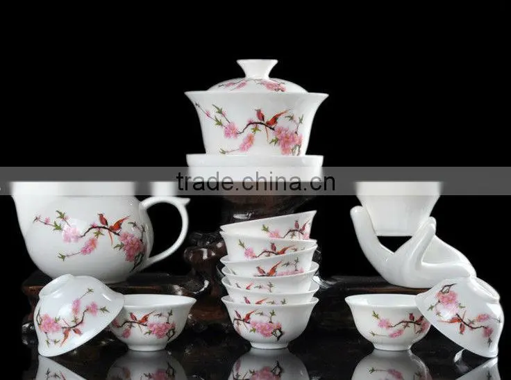 Flower Ceramic Tea Set Suit Ceramic Teaset 14 Pcs