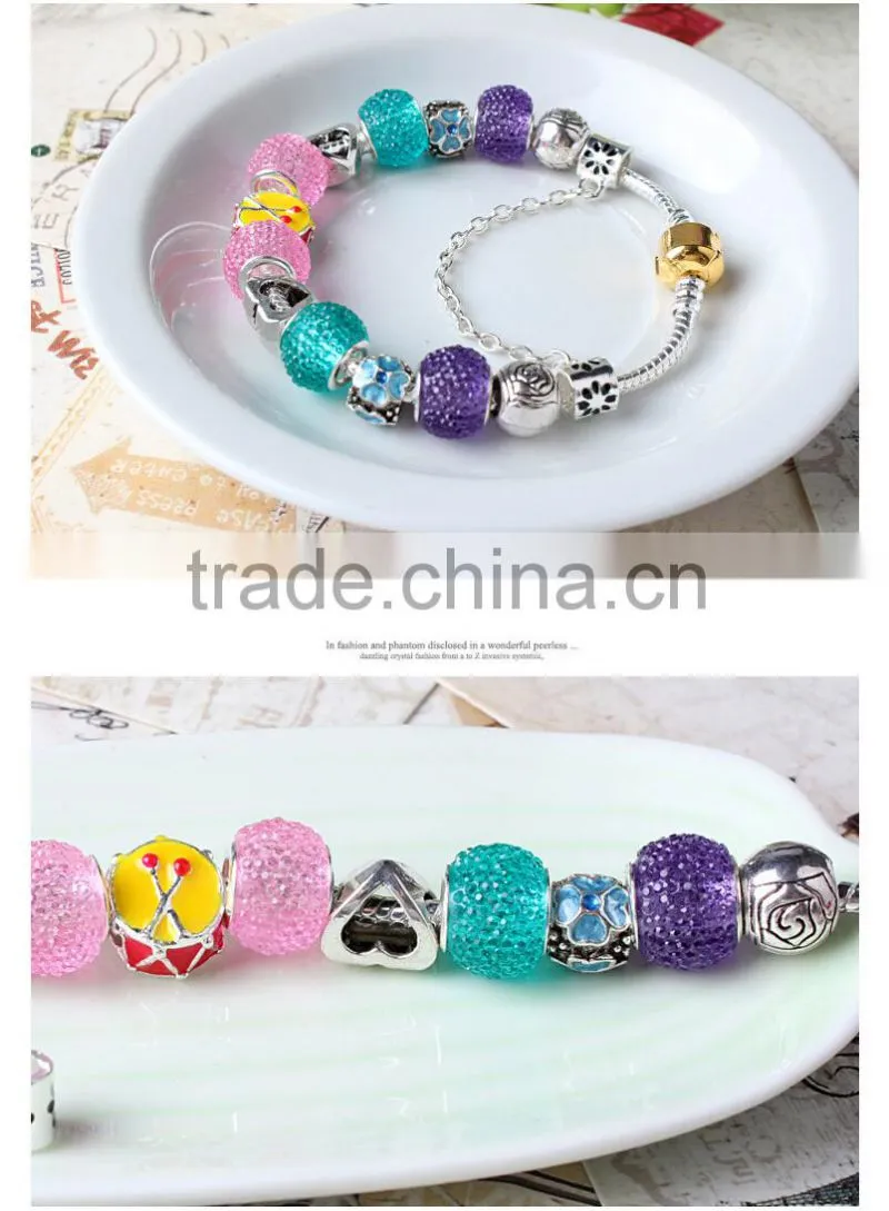 TG10 European Beaded bracelet with charm for summer jewelry