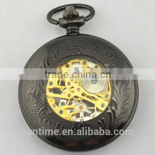 Mechanical punk pocket watch with quality alloy metal