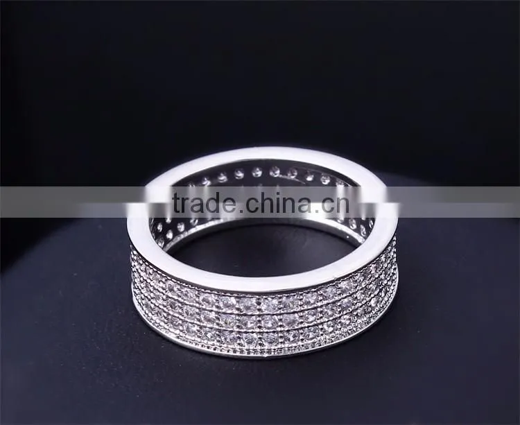 Fine Wedding Band Lead Free Luxury Brass Jewellery Classic Cubic Zircon Ring