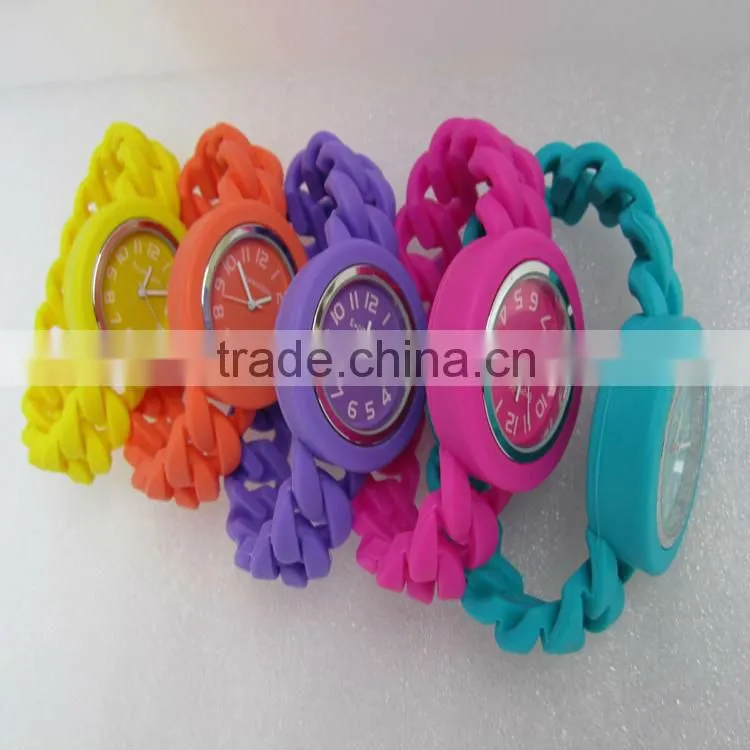 fashion silicone jelly candy wrist watch for christmas gifts