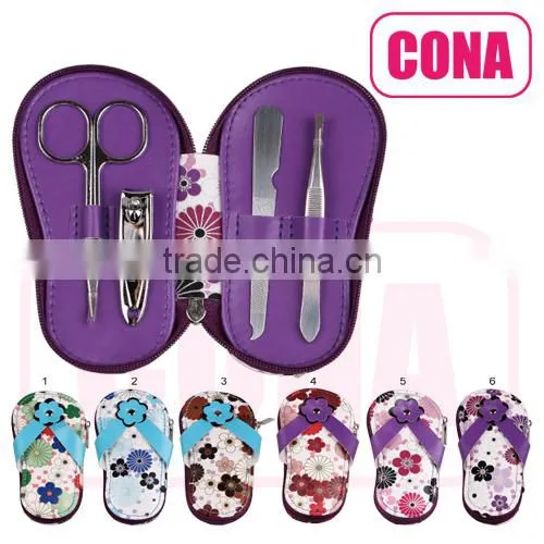 Professional fashion glitter manicure set with pouch