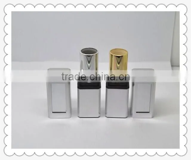 Matte silver aluminium lipstick tube holder for makeup use with cup size 12.7mm