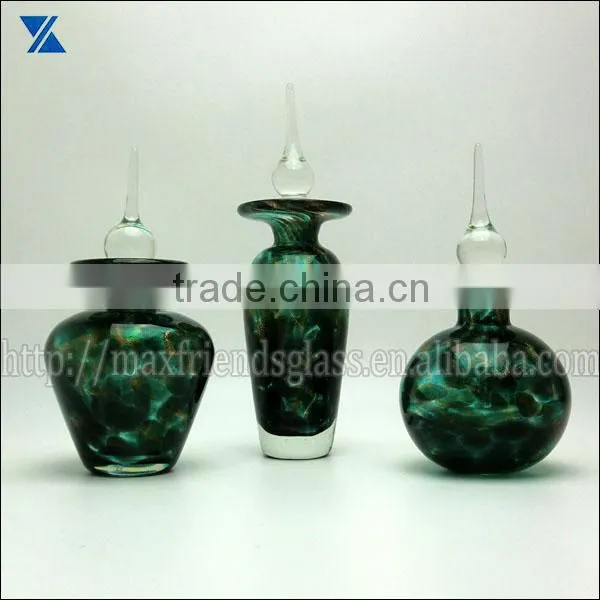 100ml hand made green glass perfume bottle , scent bottle