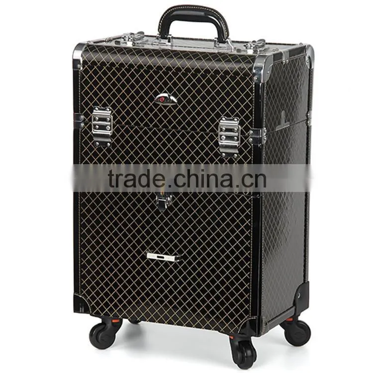 Top Grade Cosmetic Case Trolley Professional Makeup Trolley Case With Drawers