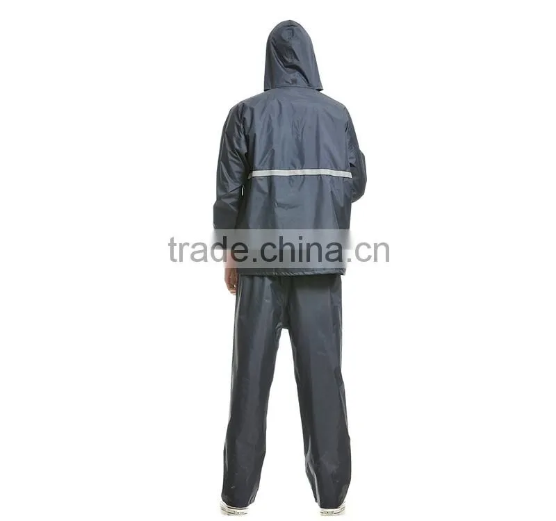 Fashionable cheap black pvc raincoats with hood