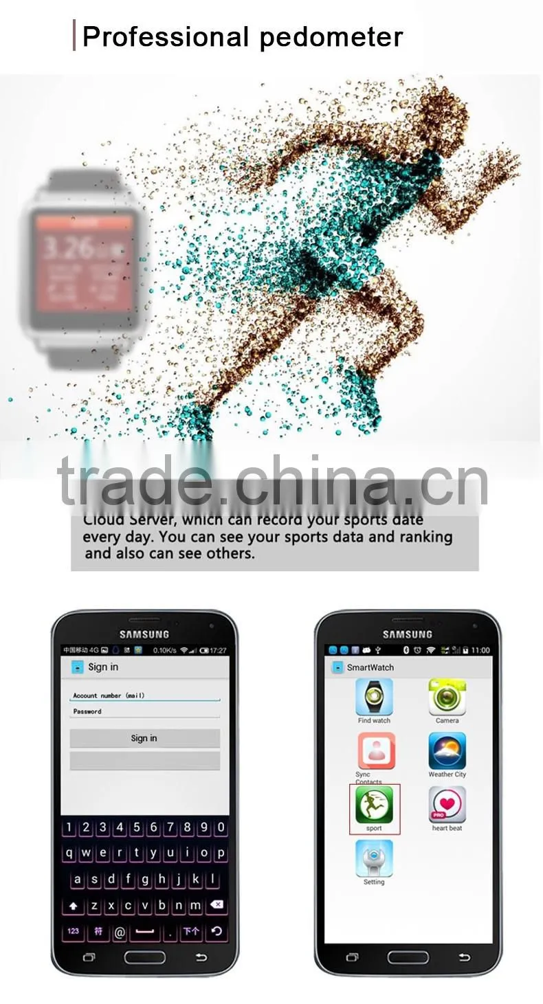 2016 New Smartwatch Bluetooth Smartphone Watch For Iphone & Samsung Android Phone Relogio Inteligente Reloj Smart Watch