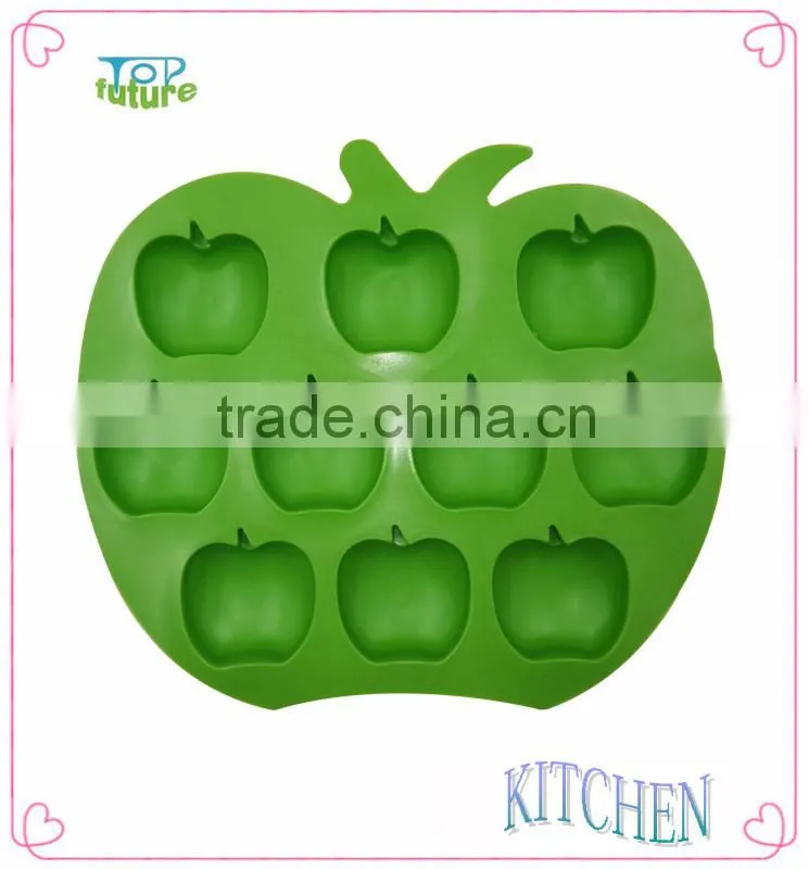 10 Holes Silicone Funny Apple Shaped Cake Mold