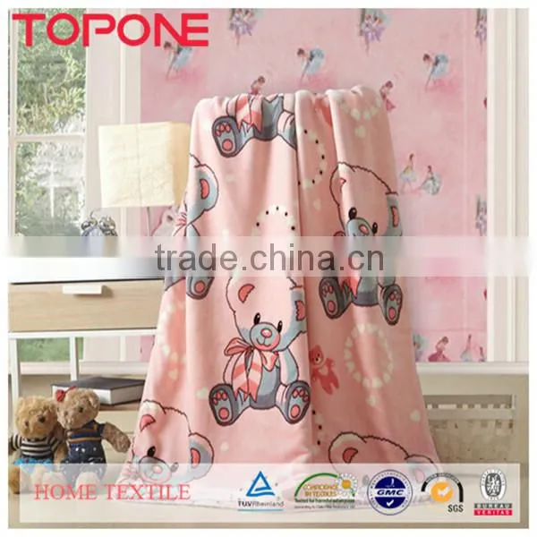 Cartoon design printed cheap summer flannel manufactures blankets popular