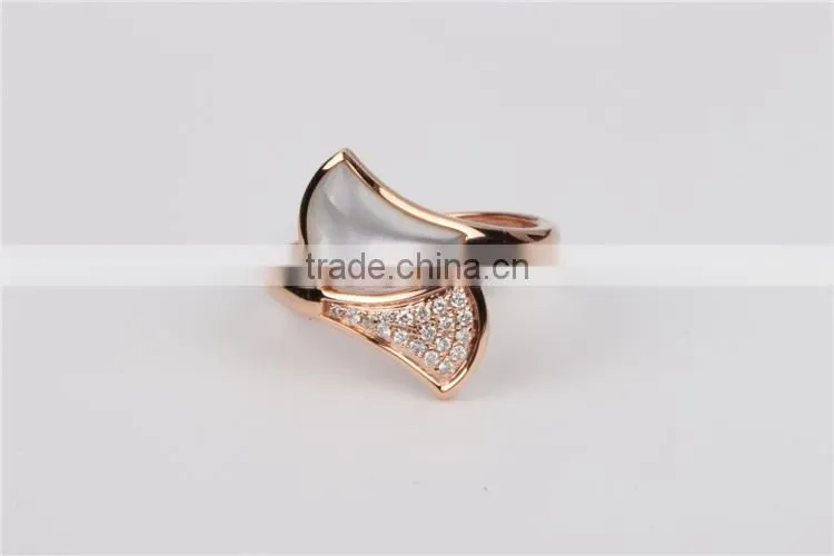 Italy famous jewellry 14K gold diamonds ring fashion jewelry