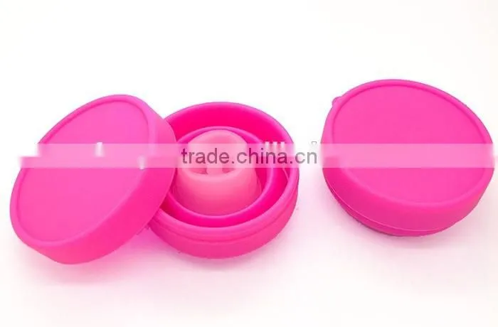 Silicone foldable cup for silicon menstrual cup