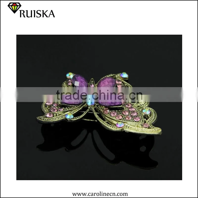 Caroline Fashion New Design Vintage Bow brooch With Crystal