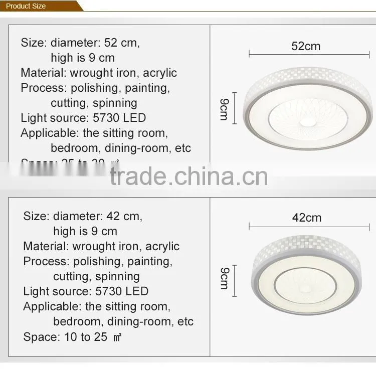 Easy installation China factory acrylic lampshade led light ceiling