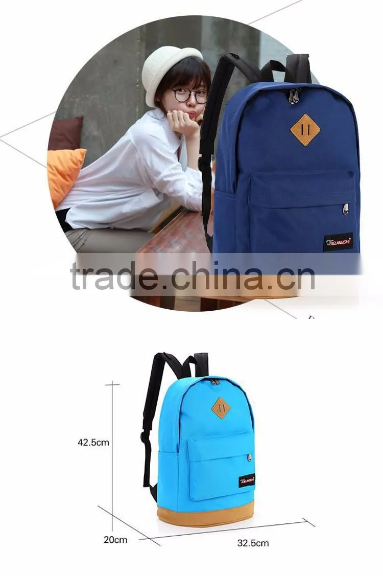 fashion canvas backpack for students leisure shoulder bag with 1pc/opp bag