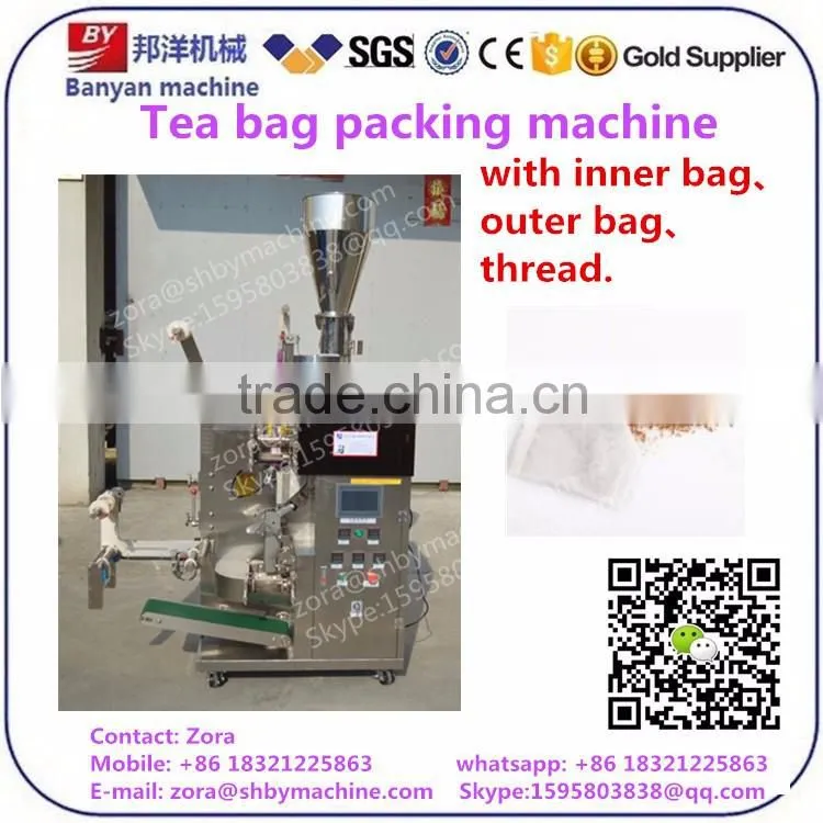High speed Automatic tea bag with thread and tag packing machine