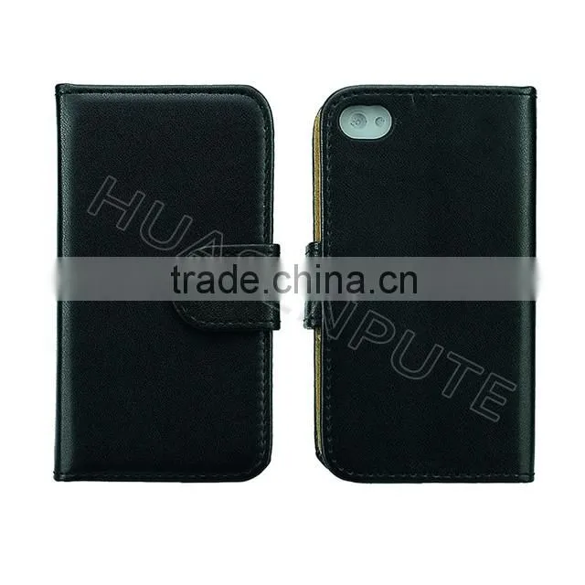 Anti-scratch and shockproof leather phone case for iphone4 with card holder