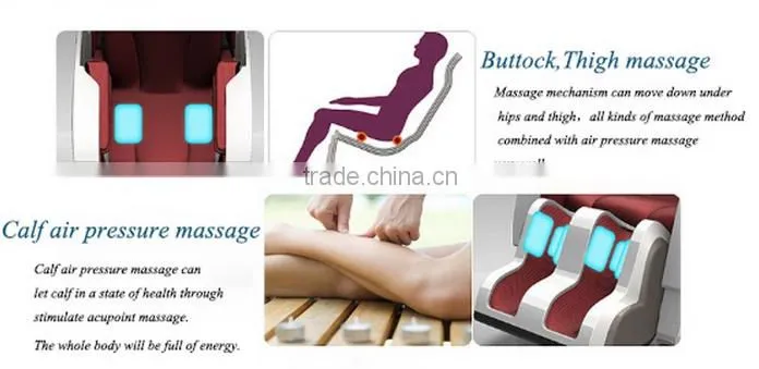 Zero gravity position L shape back track Foot roller massage chair with Bluetooth connection