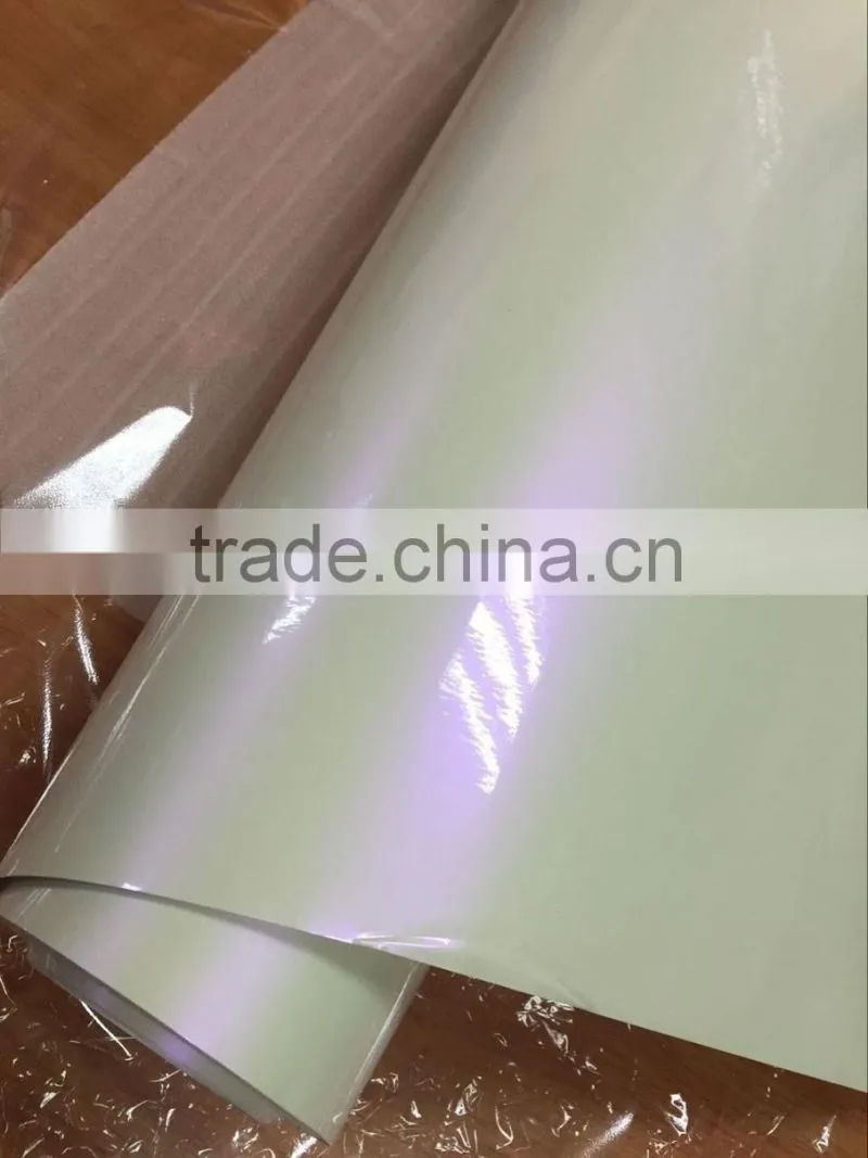 pearl white car wrap film 1.52*20m with air free bubbles , chameleon pearl white to purple car wrap film