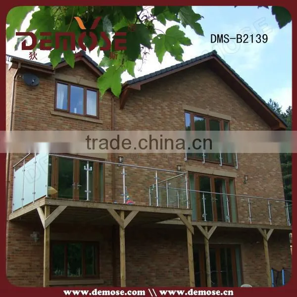 handrail plexiglass / tempered glass panel railing for outdoor