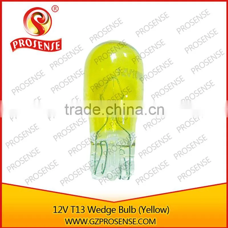 W2.1*9.5d 12V 10W Car Shinning Yellow Tube Halogen T13 Bulb
