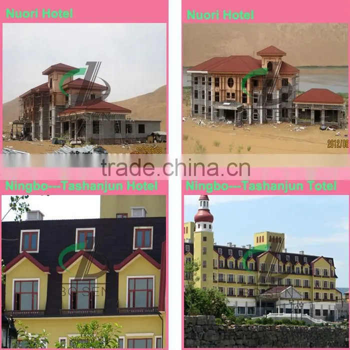 Antique chinese magnesium oxide stone-coated metal roof tile