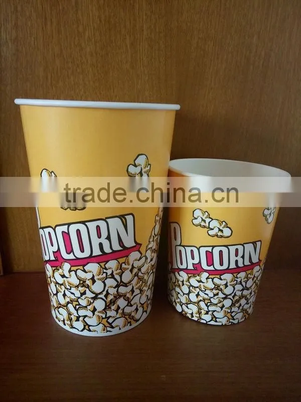 single wall disposable widely used eco-friendly taobao Customized paper 32oz popcorn disposable bucket