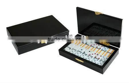 New design lines leather game domino box