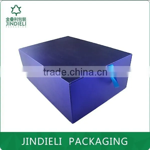 shiny blue cover cosmetics boxes with drawer