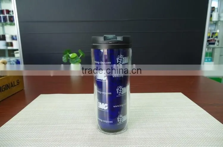 custom logo double wall plastic color changing magic coffee pp tumbler