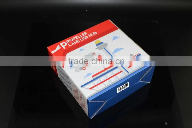 USB 2.0 Interface Type Airplane Shape USB Hub with Fan 4 Port USB Hub