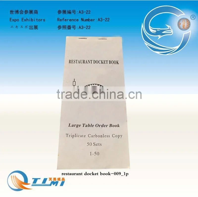 restaurant docket book(large table order book),take away docket book,