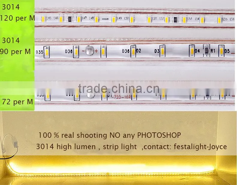 3014 220V high lumen super brightness decoration led strip light