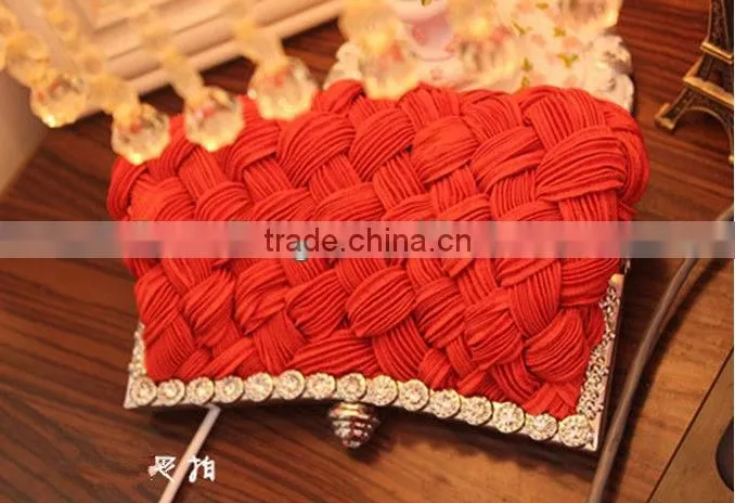 factory sell beautiful woven evening clutch bags vogue cluth bag lady hand bag