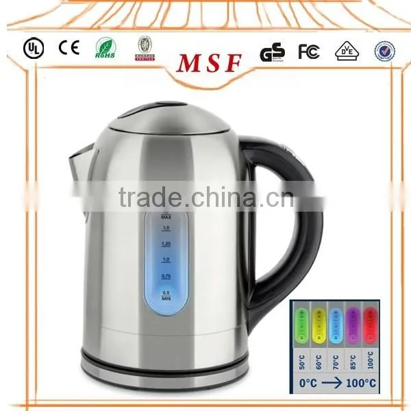 120V ETL/UL certificate cordless stainless steel water/tea kettle electric with keep warmer function