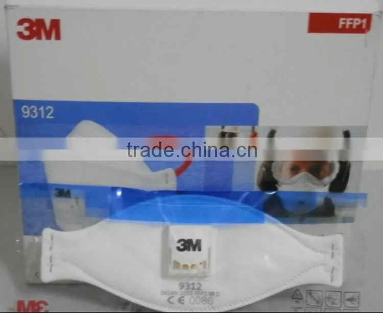 EN149:2001 FFP1 3M face mask with valve, 3M 9312 FFP1 disposable mask