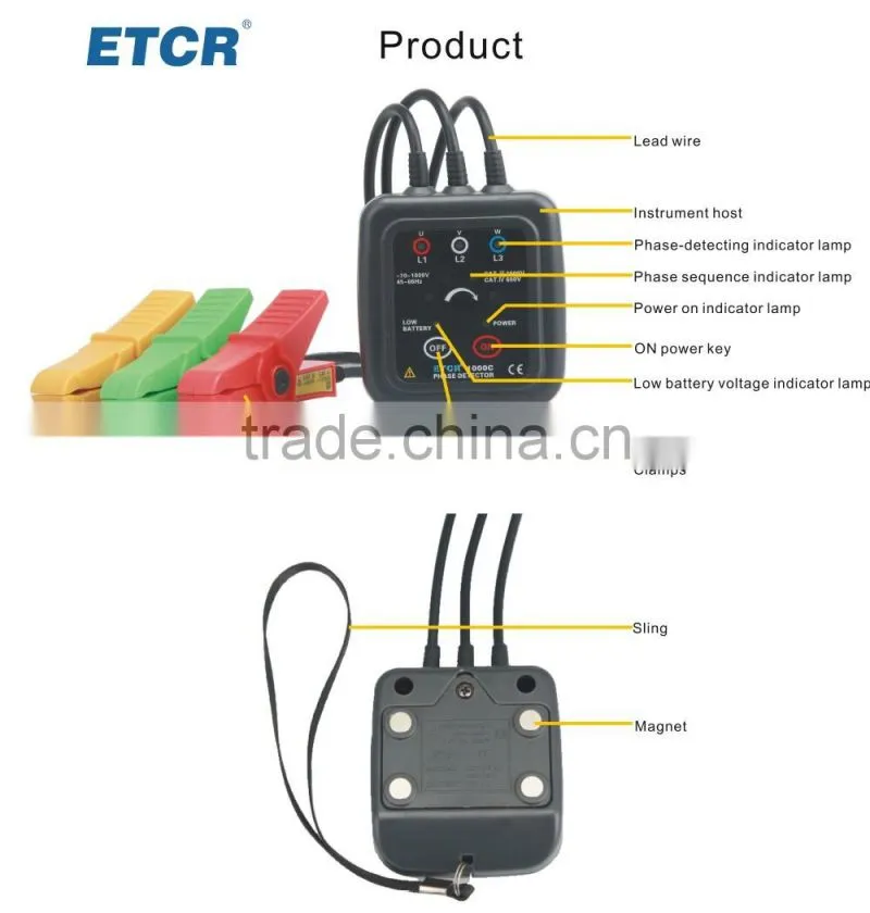 Best Quality LED Display Non-contact Phase Detectors ETCR1000C