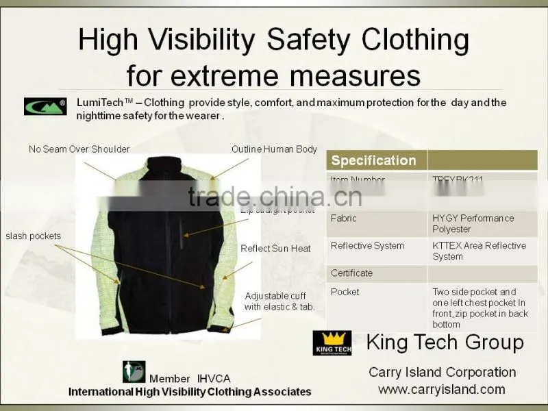 Men's hygy reflective life sportswear jacket 2012