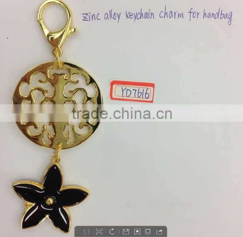 zinc alloy metal keychain charm for handbag