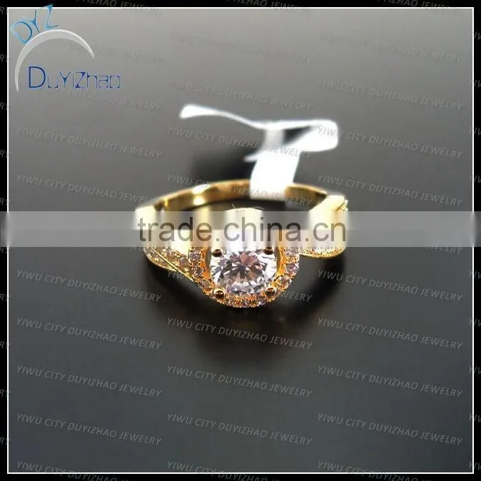 wholesale factory price ladies pave cz plated 18k gold rings