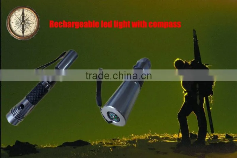 GS-9010A aluminum 1w most powerful rechargeable compass led fleshlight with CE&ROHS