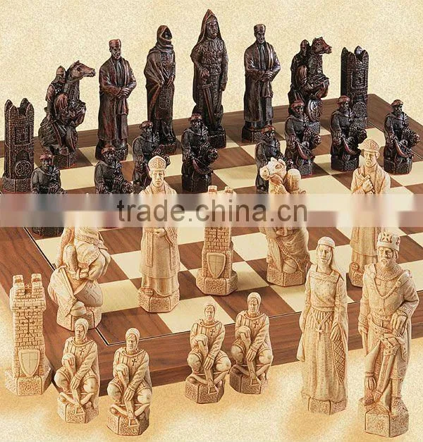 High quality customized 3 inch resin chessmen