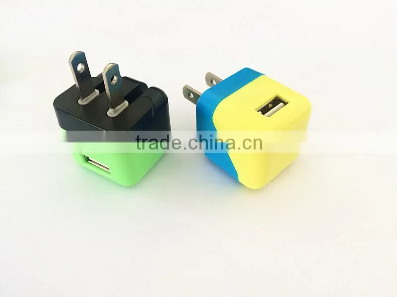 110-240V Universal Portable Phone Charger 5V 1A US folding plug cellphone wall charger for iPhone 5S 6