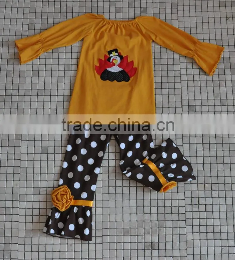 trendy western baby turkey thanksgiivng boutique with polka dots