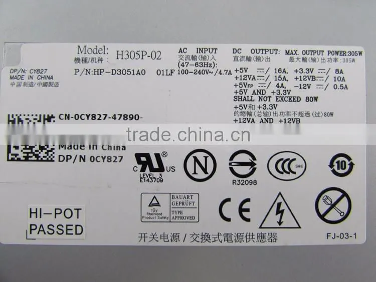 For DELL 305W POWER SUPPLY H305P-02 0CY827 CN-0CY827